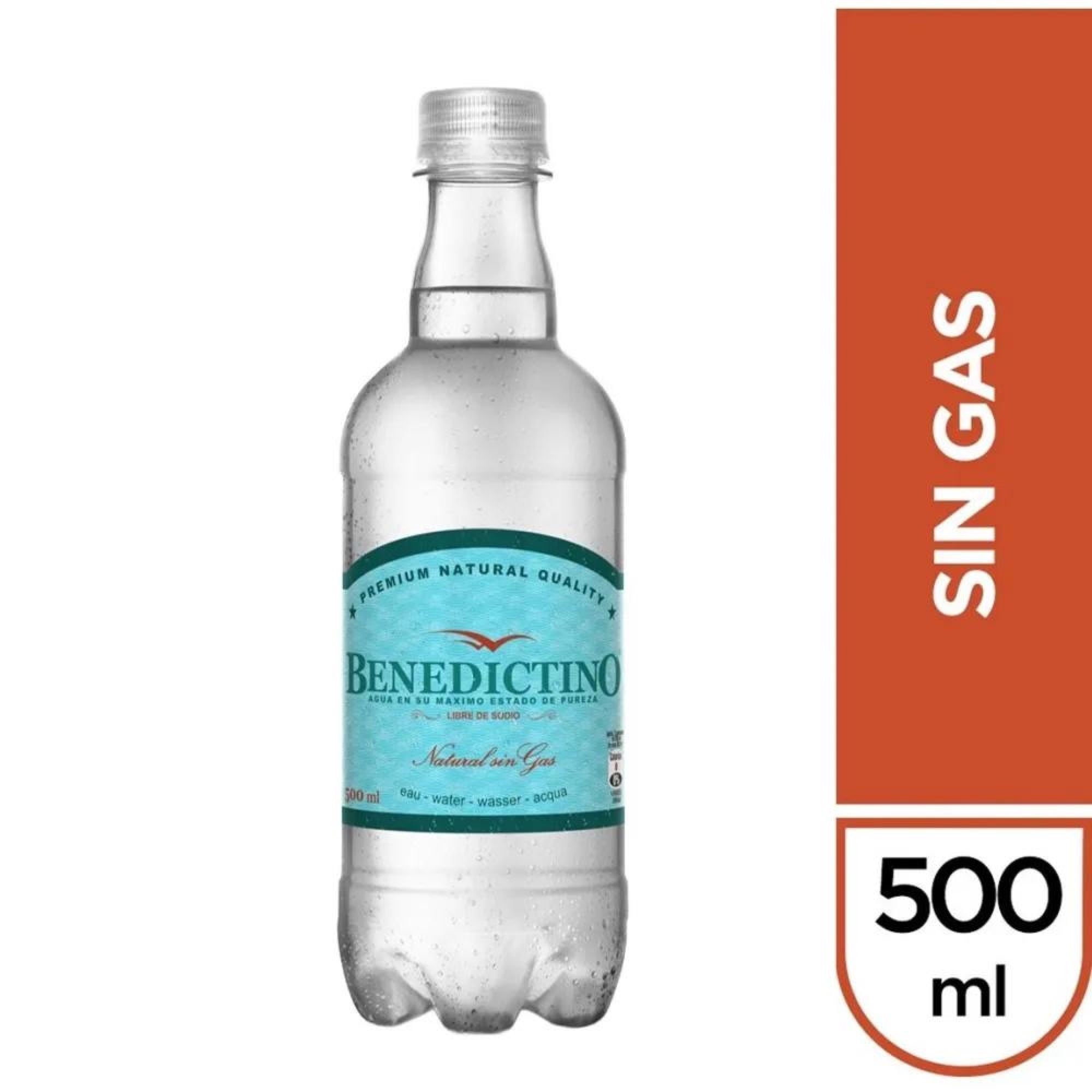 Agua Botella Purificada Sin Gas 500 ml Benedictino