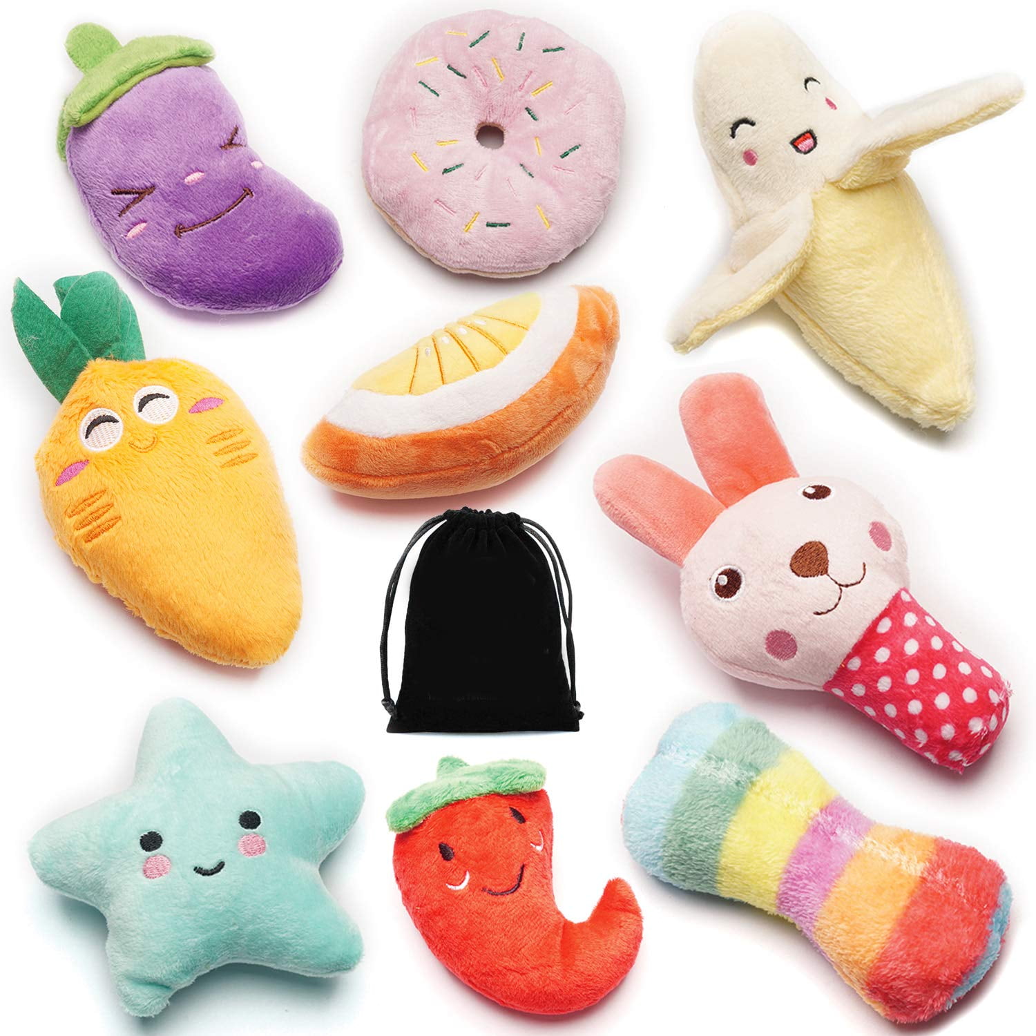 Juguetes De Peluche Para Perros Pequeños Y Cachorros Szkokuho, Paquete De 9 Unidades