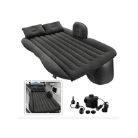 Genérico - Colchón Inflable Con Compresor Y 2 Almohadas 130X80X40 Negro