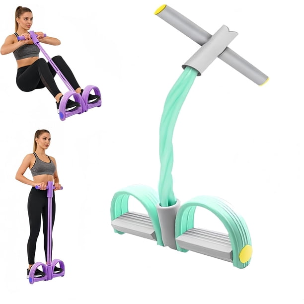 Tirador tobillo pedal 4 tubos banda elástica yoga tensión látex natural fitness equipo