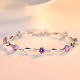 thumbnail image 3 of Pulsera de plata fina 925 amatista +caja redonda Lila #9, 3 of 3