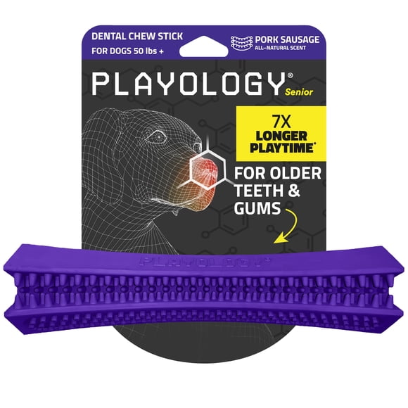 Juguete dental masticable Playology Jumbo con aroma a salchicha de cerdo