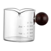 Bothyi - Vasos De Chupito Con Taza Medidora De Vidrio Con Mango De Madera Para Restaurante De Panadería