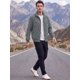 thumbnail image 2 of Chaqueta Bomber de Pana para Hombre INSPIRE CHIC con Forro y Cremallera Trucker Shacket Abrigo de Invierno M Gris, 2 of 5
