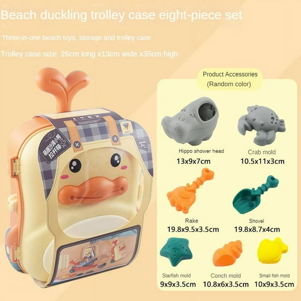 Baby Bathing Beach Toy Shovel Playing Water Hourglass Set, Carrying Luggage Trolley Case
