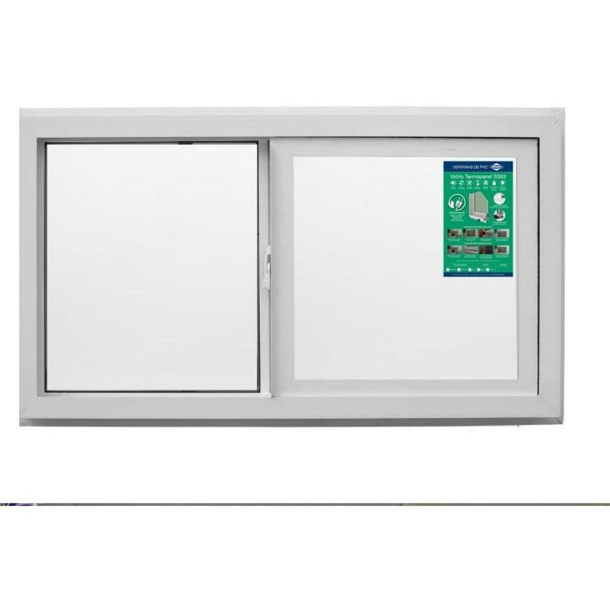 Ventana Termopanel Pvc Corredera Blanca 121x100cm Dvp