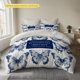 thumbnail image 1 of Blue and White Porcelain Butterfly Printed Duvet Cover Set 100% Polyester Fiber Duvet Cover Soft Comfortable and High-Quality Fluffy and Breathable with a Good, 1 of 1