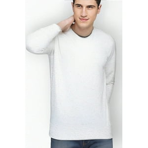 Home Fashion - Polera Hombre Manga Larga Cuello V Blanco Talla M