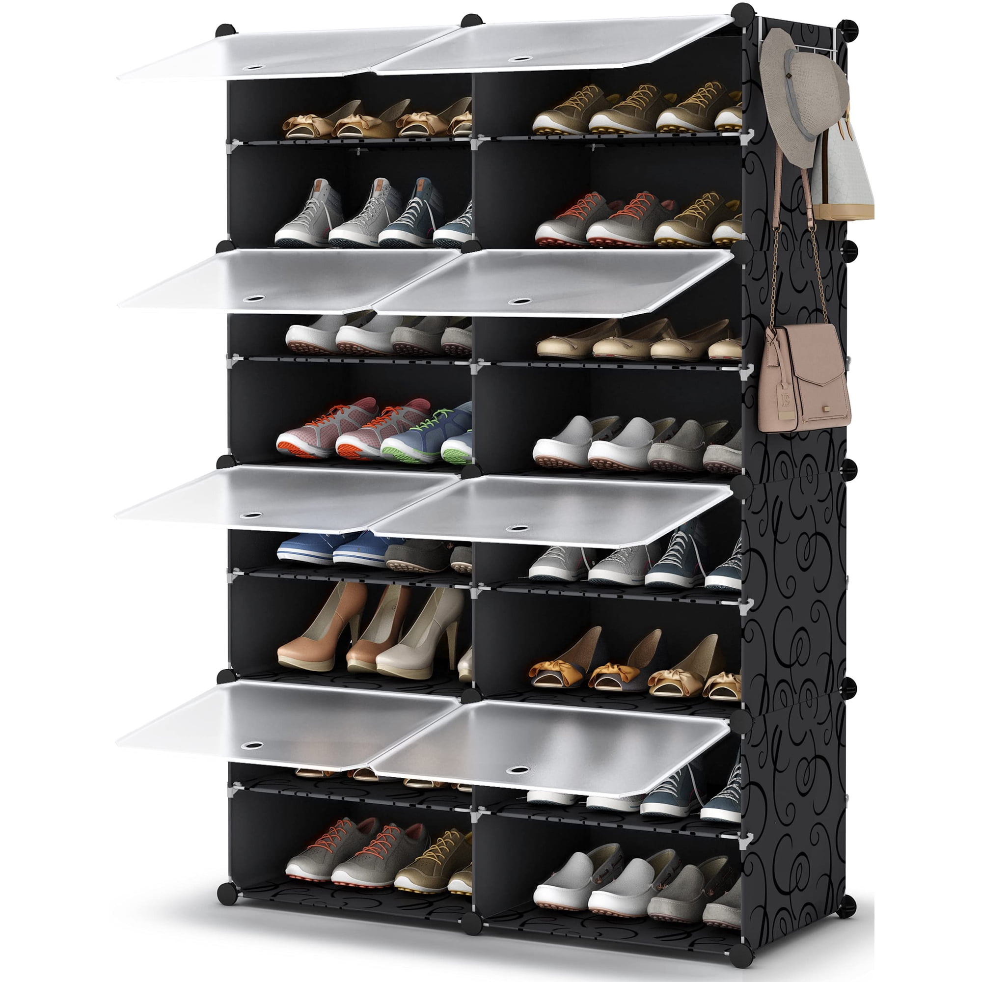 Zapatero Homidec, Armario De Almacenamiento De Zapatos De 8 Niveles, 32 Pares, Blanco