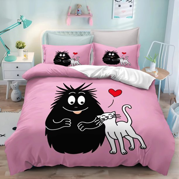 New Cartoon L-Les & B-Barbapapa Bedding Set Double Twin King Duvet Cover Comforter Pillowcase Boys Girls Adults BedroomBed Sheets