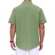 thumbnail image 3 of INSPIRE CHIC Regreso a Clases Camiseta Henley para Hombre Cuello Alto Manga Corta Camisa de Lino 2XL Verde Oliva, 3 of 5