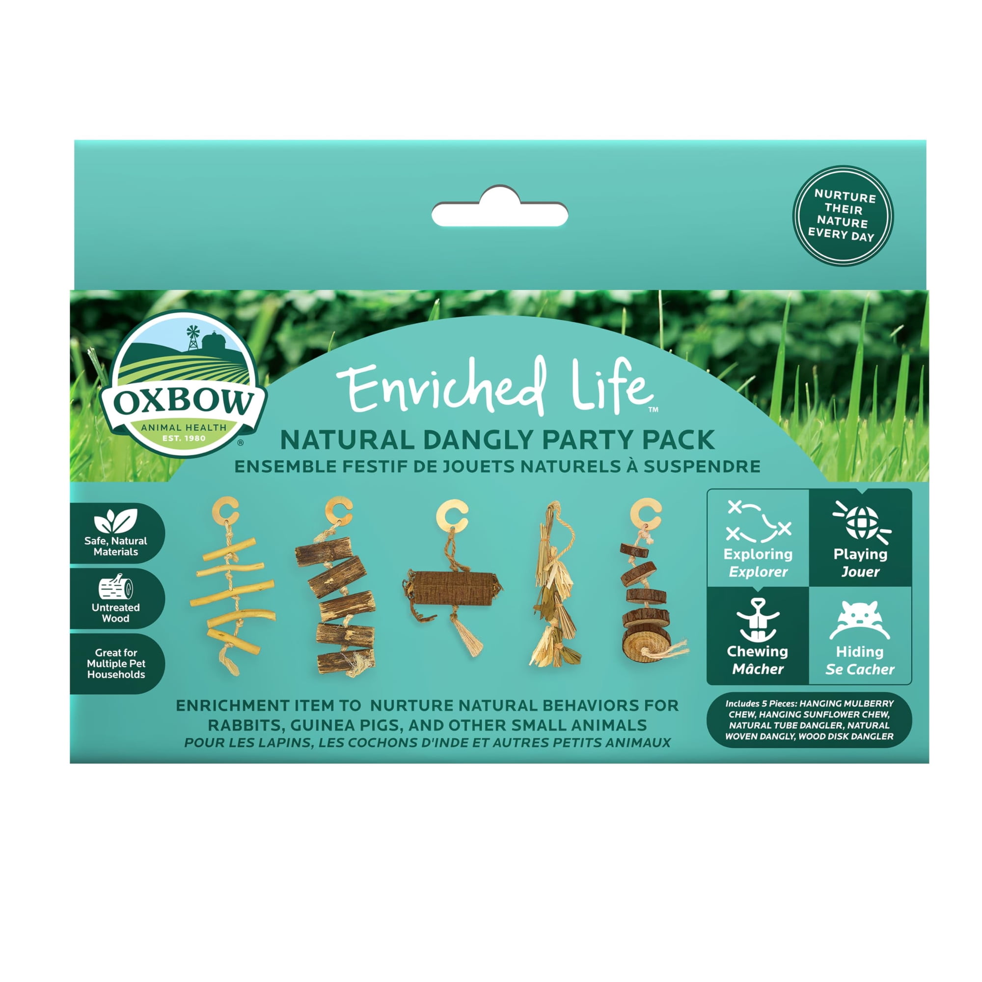 Paquete de Diversión Colgante Natural Enriched Life de Oxbow para Mascotas