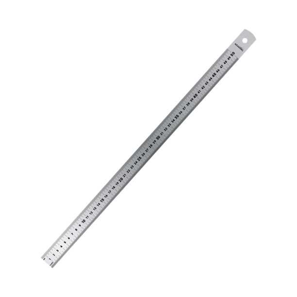 Regla de acero inoxidable, regla para carpintería, cuadernos portátiles, herramienta de medición de oficina, orificio para colgar, regla MM, ingeniero 50 cm