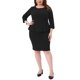 thumbnail image 2 of Vestido Lápiz Peplum de Talla Grande para Mujer Agnes Orinda Cuello Redondo Manga 3/4 Vestido de Oficina de Negocios 2X Negro, 2 of 6