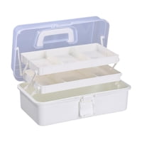 Bothyi - Caja De Almacenamiento De 3 Niveles Caddy Estuche De Arte Plegable Para Bloques De Construcción Gabinete De Maquillaje Blanco