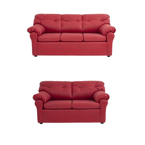 Muebles América - Living América 32 Cuero Auris Burdeo