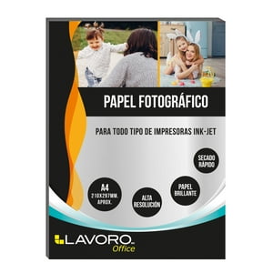 Papel Fotografico Glossy A4 180Grs 20 Hojas Lavoro