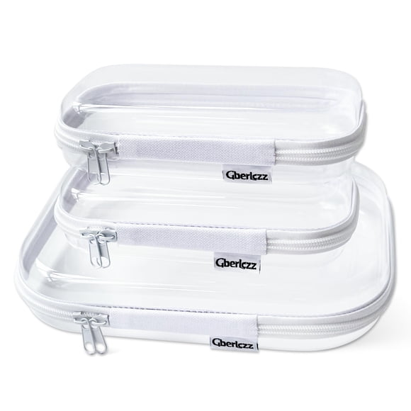 Funda rígida transparente con cierre Gberlczz para almacenamiento, 3 unidades, 20 x 13 x 5 cm