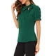 thumbnail image 4 of INSPIRE CHIC Blusas de Mujer de Color Sólido con Lazo en el Cuello, Mangas Cortas, para Regreso a Clases y Trabajo, Verde Oscuro M, 4 of 6