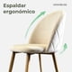 thumbnail image 2 of Silla Comedor Moderna Acolchada Metal Sora Venhoouse Felpa Beige, 2 of 8
