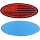 thumbnail image 2 of Emblema para parrilla delantera/portón trasero personalizado con bandera estadounidense, color rojo, compatible con Ford F150, F250, F350, Edge, Explorer, Ranger (9 x 3,5 pulgadas, rojo y negro) 4L3Z-, 2 of 2