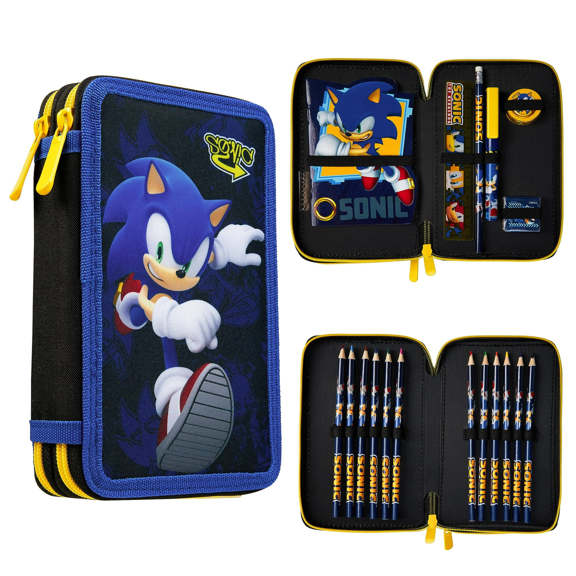 Estuche Para Lápices Sonic The Hedgehog Con Papelería Para Niños