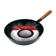thumbnail image 3 of Wok De Cocina Tradicional Acero Martillado Mango De Madera, 3 of 7