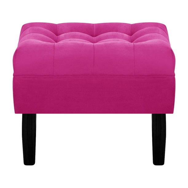 Pouf Wood 1c Felpa 00 Fucsia