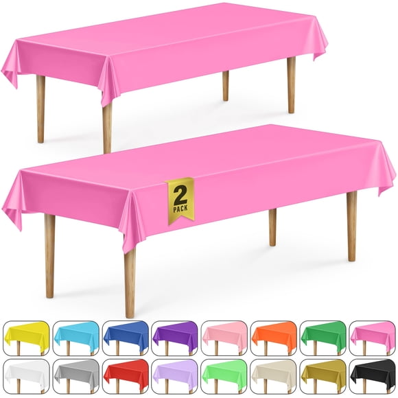 Mantel DecorRack 2 pzas 137x274 cm Rosa Plástico Rectangular