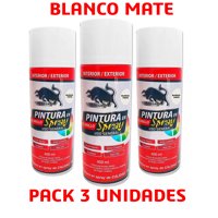 Toro Negro - Pintura En Spray Pack 3 Unidades Color Blanco Mate