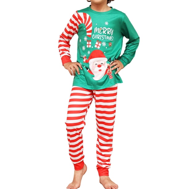 Pijamas navideños de moda familiar, camisetas y pantalones de manga larga para papá, mamá y niños, conjunto de pijamas a juego con estampado de alce y nieve.