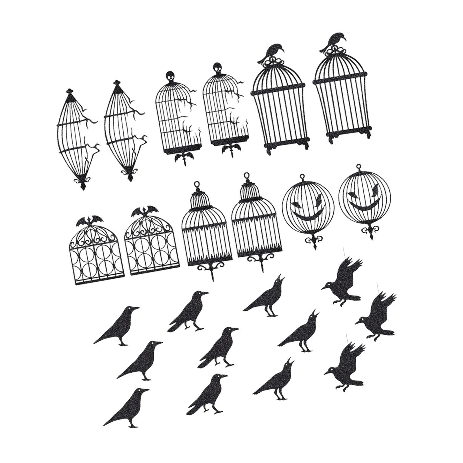 Bothyi - 24 Decoraciones De Cuervo Negro Hechas A Mano Para Fiesta De Halloween Con Temática Gótica