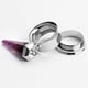 thumbnail image 4 of (1 par) Dilatadores de acero inoxidable con colgante de piedra amatista, dilatadores, piercings, 00 g, 4 of 5