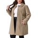 thumbnail image 4 of Abrigos de talla grande para mujer de Agnes Orinda, chaqueta de trinchera de un solo pecho, abrigos largos de invierno 4X marrón, 4 of 6