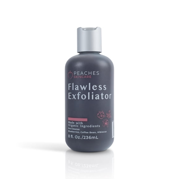 Exfoliante facial para el cuidado de la piel con duraznos, vegano, con arándanos