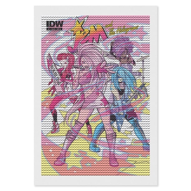 Jem y las Hologramas Kits de Pintura de Diamantes para Adultos 5D DIY Diamond Art Kits Full Drill Diamond Dots para Regalo Decoración de Pared y Relajación Artes de Gemas 20*30cm