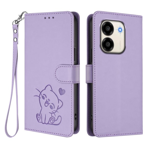 Funda Billetera con Espacio para Fotos para Honor X6e, Lila Claro
