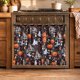 thumbnail image 1 of Cortina FancyCow Lavable Negra con Decoración de Halloween, 1 of 6
