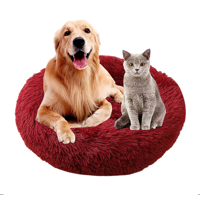Genérico - Cama Antiestrés Felpa Para Mascotas Perros Gatos 70Cm Rojo