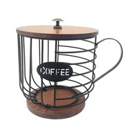 Magideal - Soporte Para Cápsulas De Café Cesta Moderna Para Cápsulas De Café Organizador De Decoración Accesorios Para Barra De Café Hierro Almacenamiento De Cáp Negro