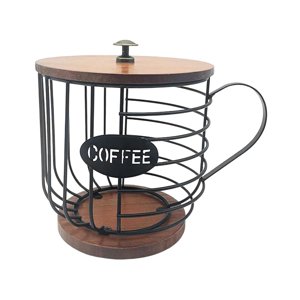 Magideal - Soporte Para Cápsulas De Café Cesta Moderna Para Cápsulas De Café Organizador De Decoración Accesorios Para Barra De Café Hierro Almacenamiento De Cáp Negro