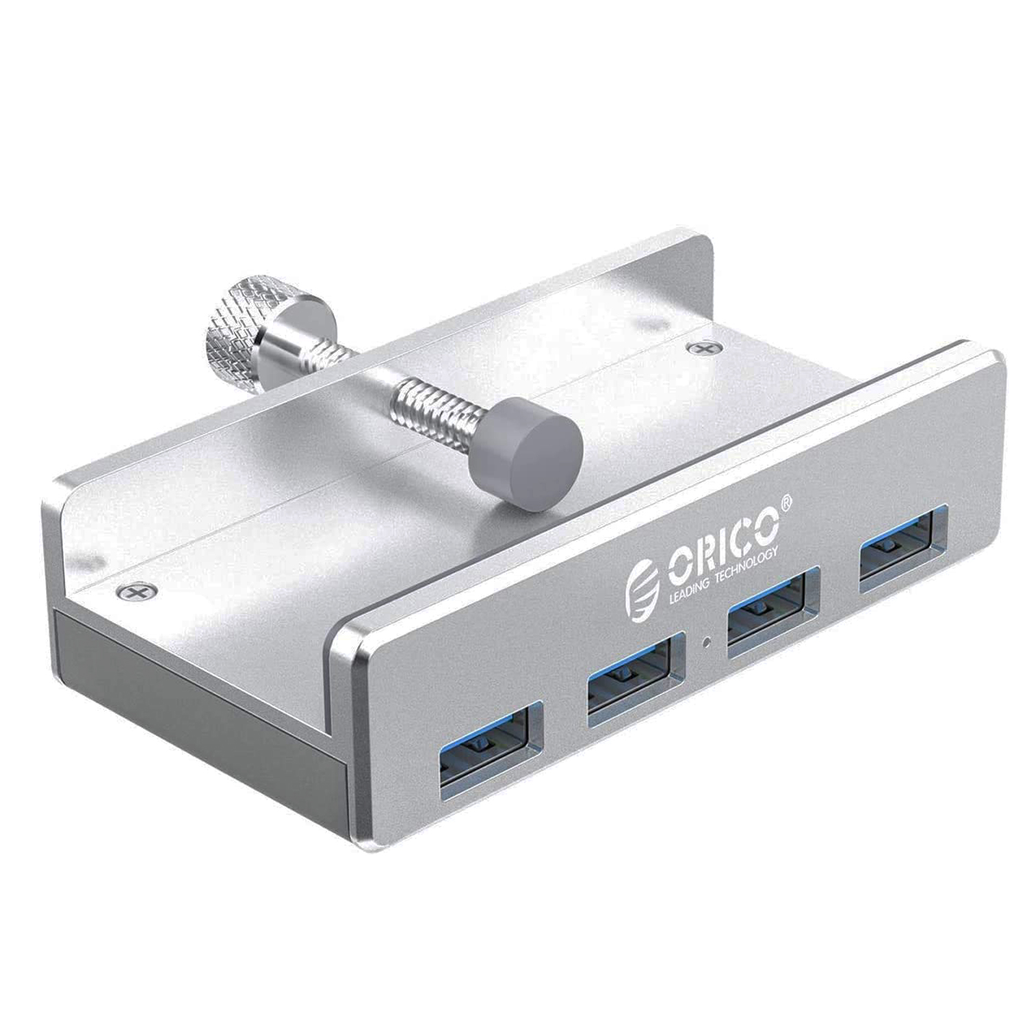 Orico - Hub 4 Usb 3.0 Aluminio Con Prensa Plateado
