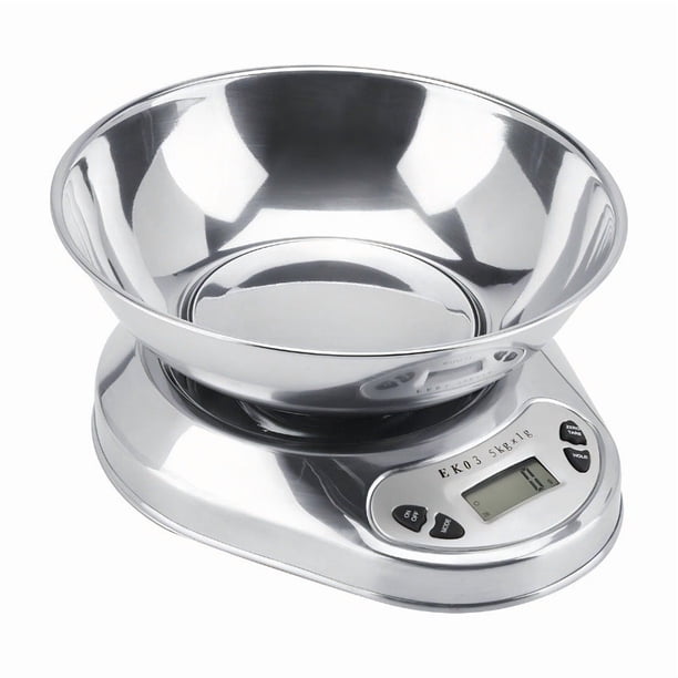 Pesa Cocina Profesional Acero Inoxidable 5kg 1grbowl Ace Plateado