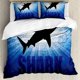 thumbnail image 1 of x2226 Bed SheetsShark Duvet Cover Set Types of Sharks Pattern Duvet Cover Set Bedclothes Pillowcase Size Polyester Bedding Set 3-Piece Bedding Set (1 Duvet Cover + 2 Pillow Shams) nj2226, 1 of 5