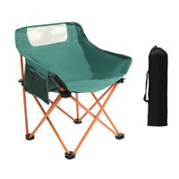 Magideal - Silla Plegable Para Acampar Plegable Cómoda Mochilero Silla Lunar Picnics Muebles Para El Hogar Senderismo Asiento Para Césped Patio Jardín Fiestas De Verde