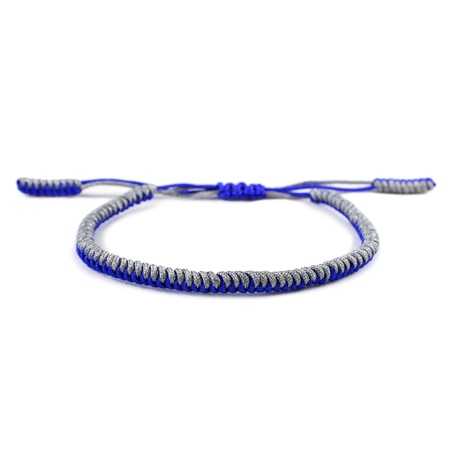 Pulsera Unisex Budista Ajustable Plateado Azul