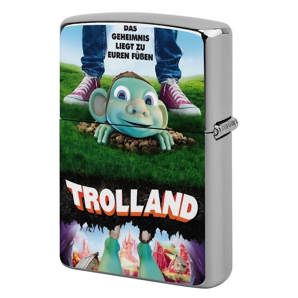 Trolland-theme Copper Metal Lighter Shell, Premium Replacement Refillable Lighter Case with Durable Metal Construction, Compatible with Zippo and Most Standard Lighter Models