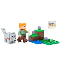 Miniset Lego Minecraft Minifigura Alex Con Lobo