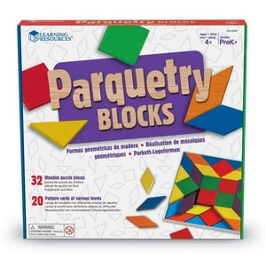 Learning Resources - Recursos De Aprendizaje De Bloques De Parquet Con 20 Tarjetas Con Patrones