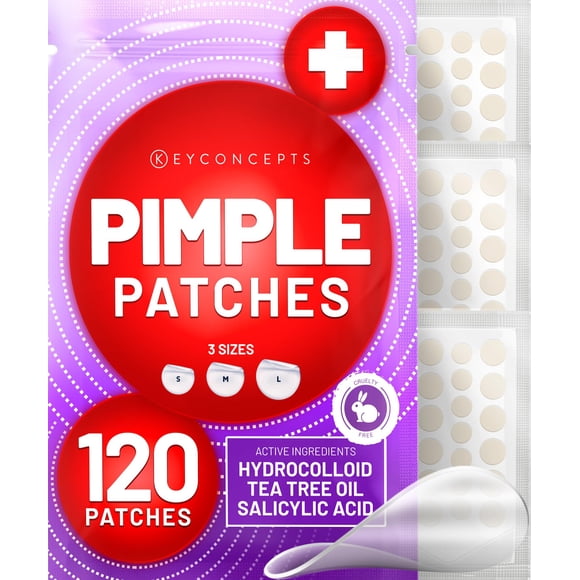 Parches para el acné KEYCONCEPTS de ácido salicílico con aceite de árbol de té, 120 unidades